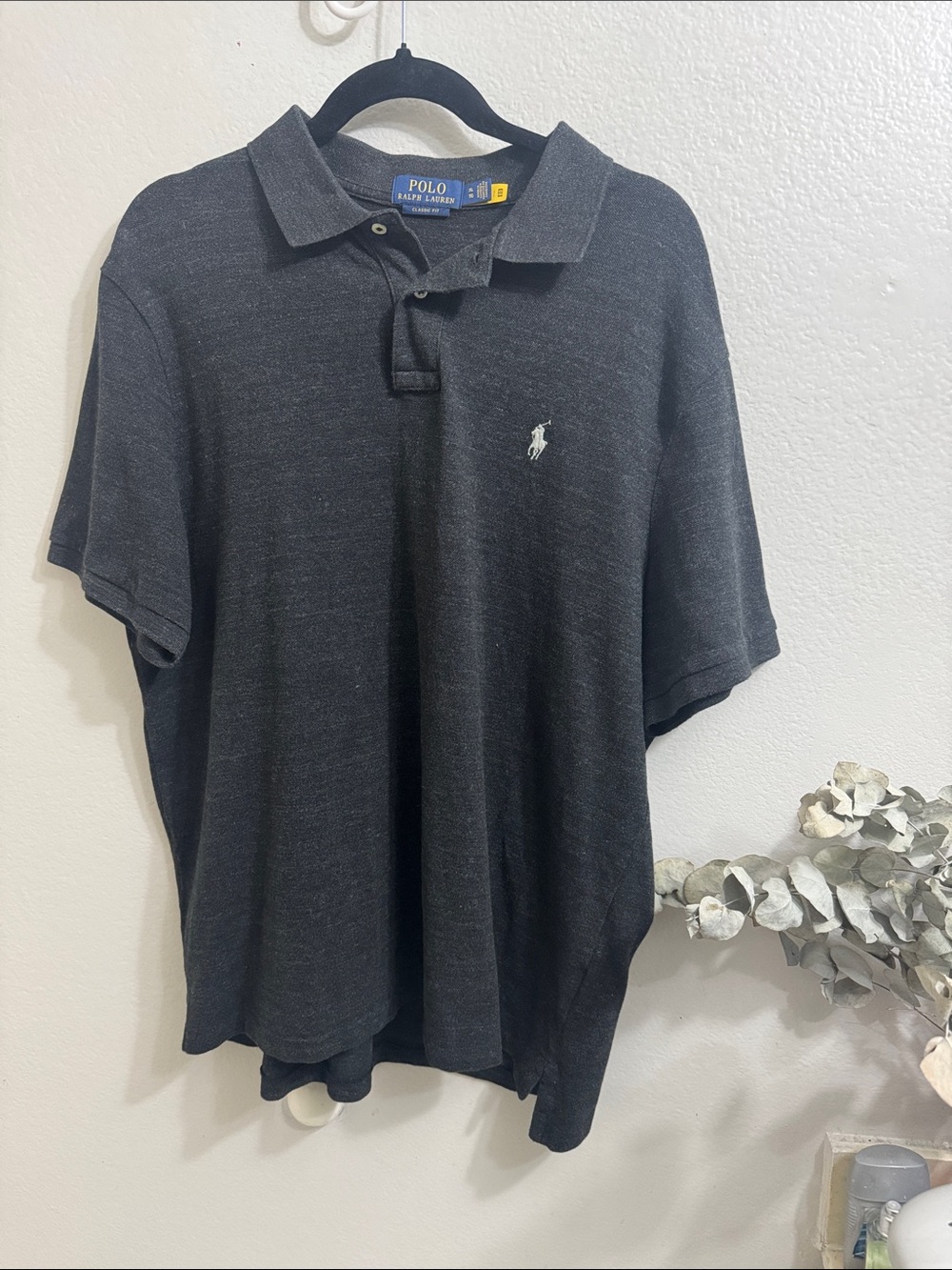 Polo by Ralph Lauren Dark Charcoal Men's Polo with White Pony